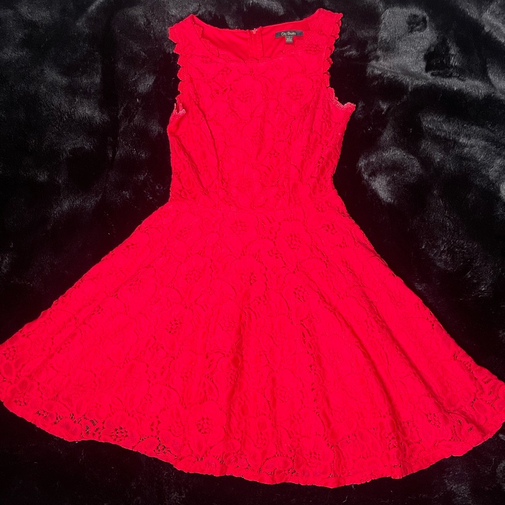 Short red dress